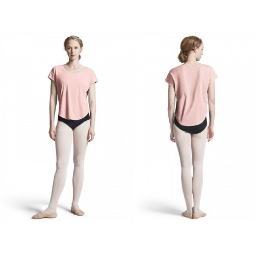 Maglietta Danza Bloch con scollo a barchetta fronte/retro rosa